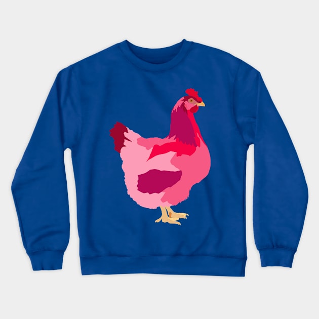 Pink Backyard Chicken Crewneck Sweatshirt by KA Textiles and Designs